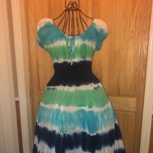 Teal, Green, and Navy Blue dress